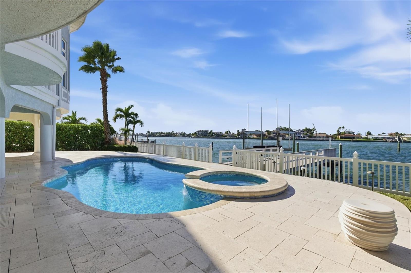 Gorgeous sparkling pool overlooking the Intracoastal