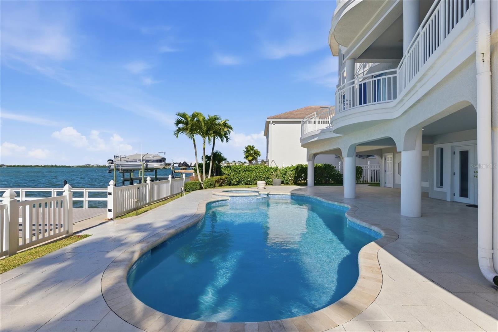 Gorgeous sparkling pool overlooking the Intracoastal