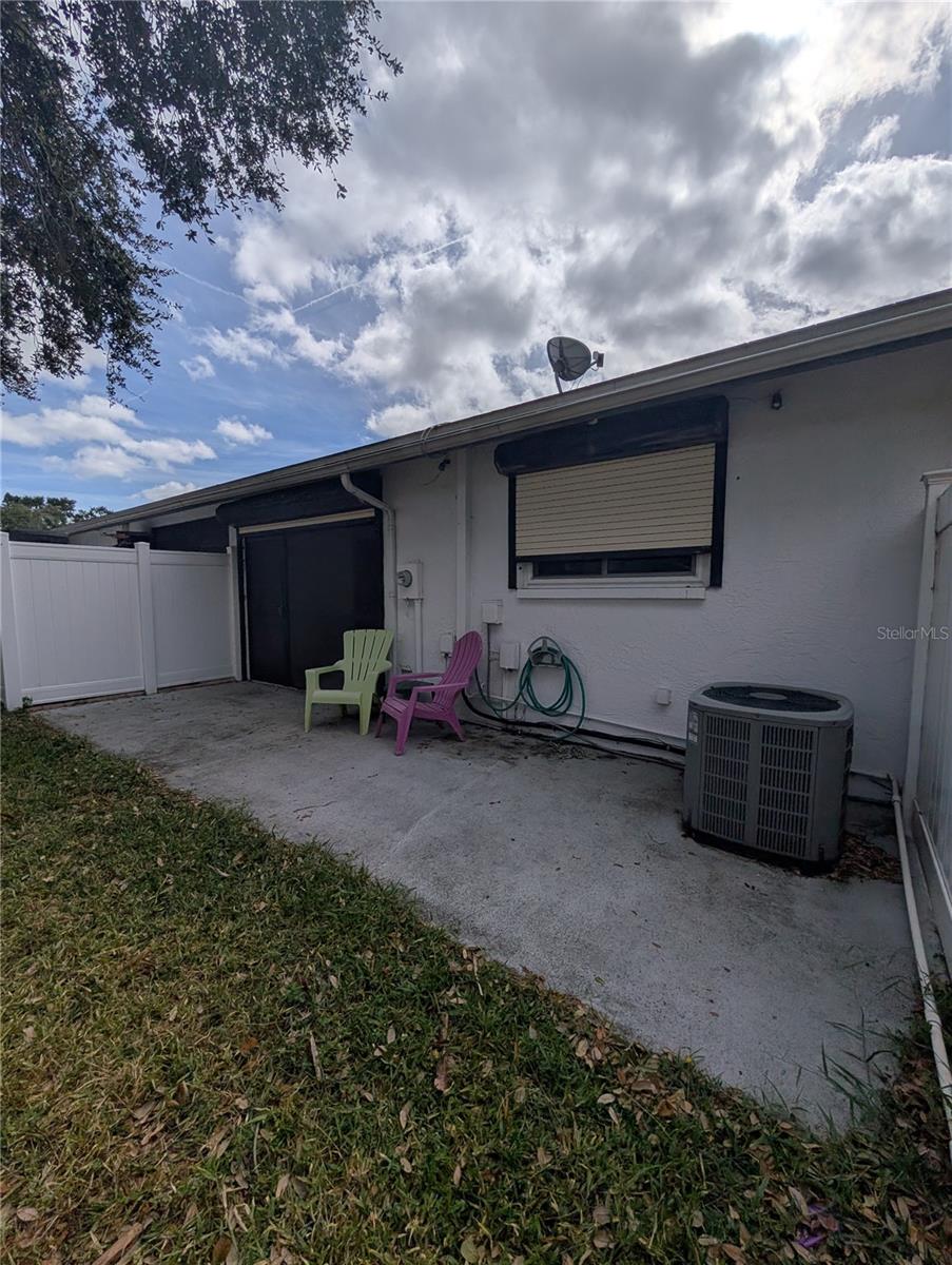 Extended back patio- can be fenced in for privacy