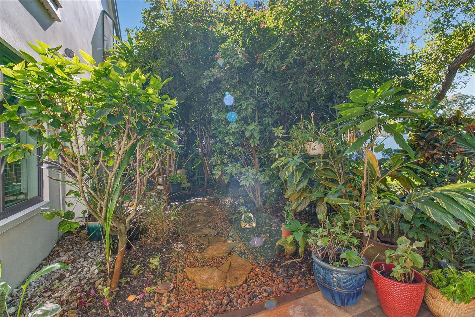 Peaceful garden area.