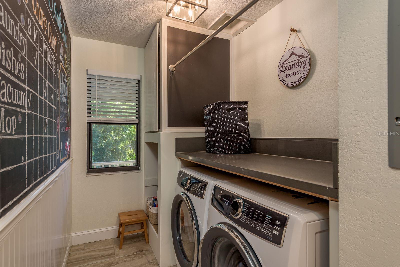 Laundry room complete with Laundry CHUTE FROM UPSTAIRS!