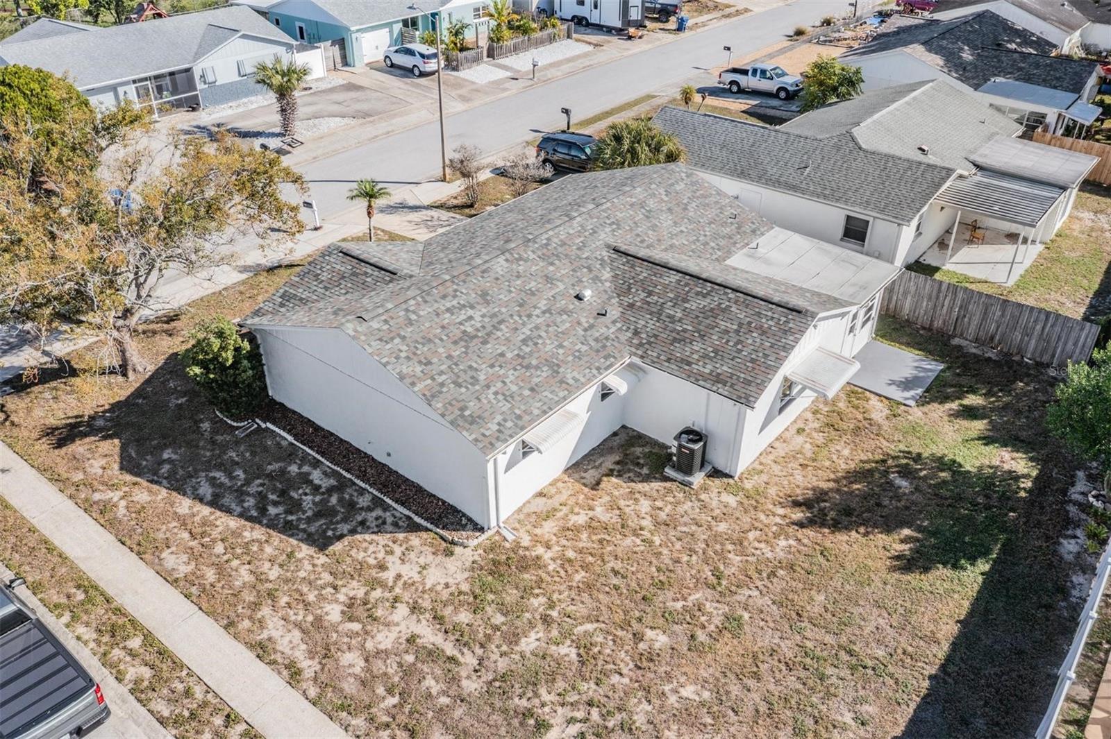 Corner lot.  Dead end street is across the street.