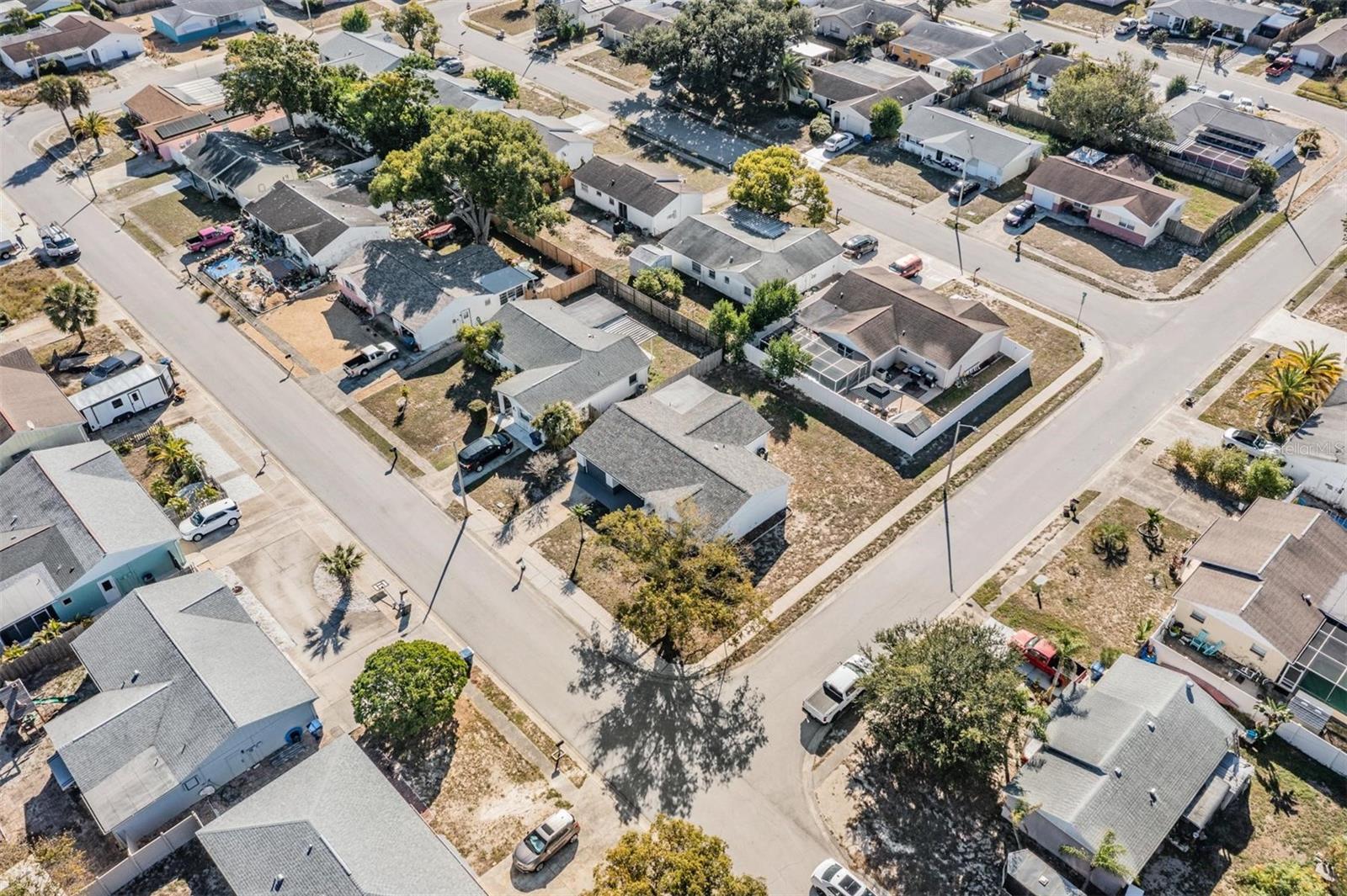 Corner house.  Dead end road is across the street.