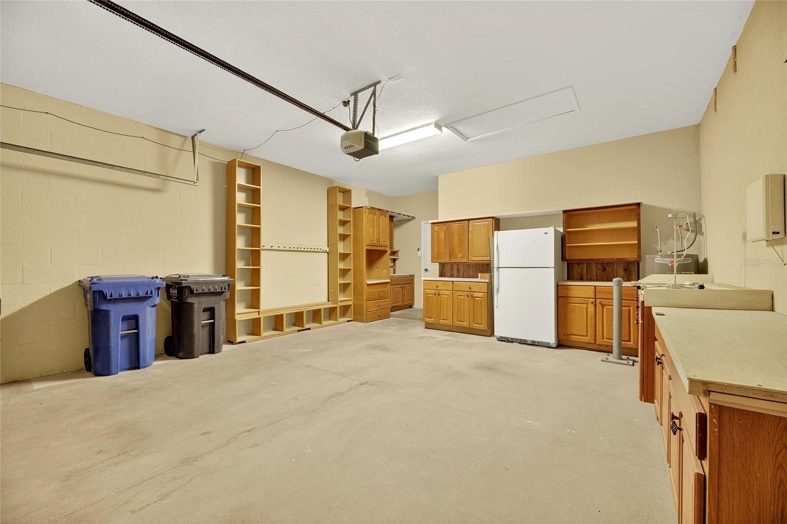 Storage and extra fridge.