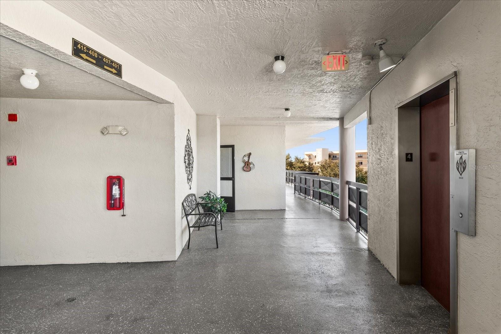 Elevator lobby heading to the condo