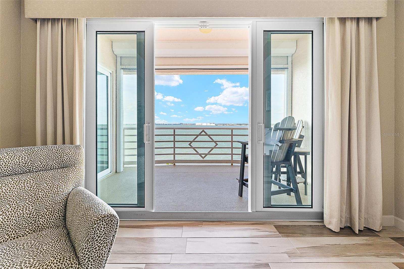 Balcony right off of the primary bedroom