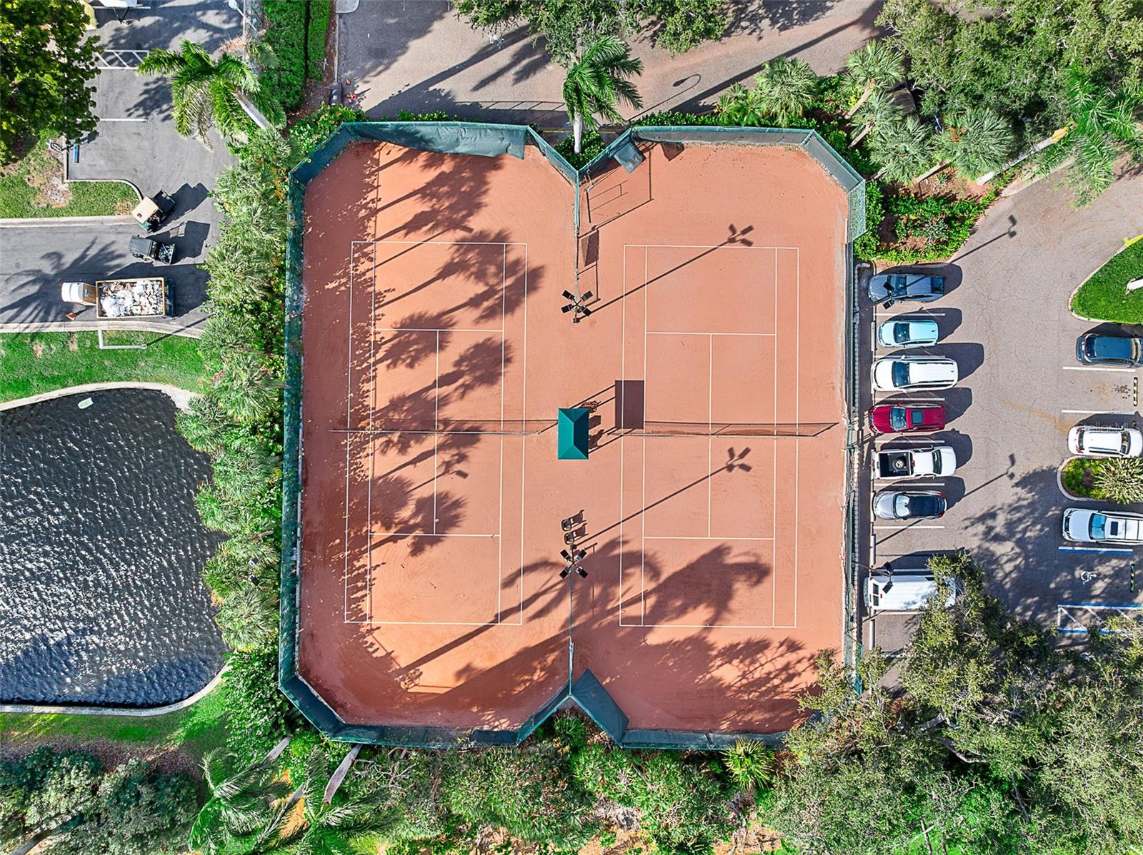 Two newly resurfaced clay tennis courts