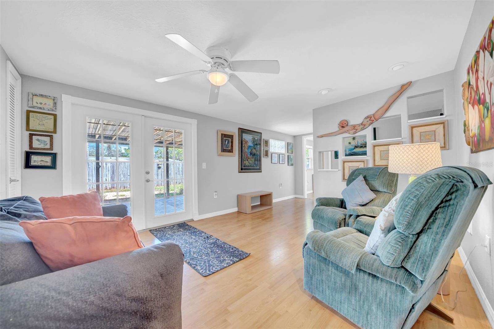 Livingroom leads to the back yard