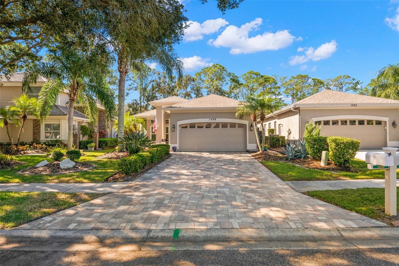 Two car garage with terrazzo flooring