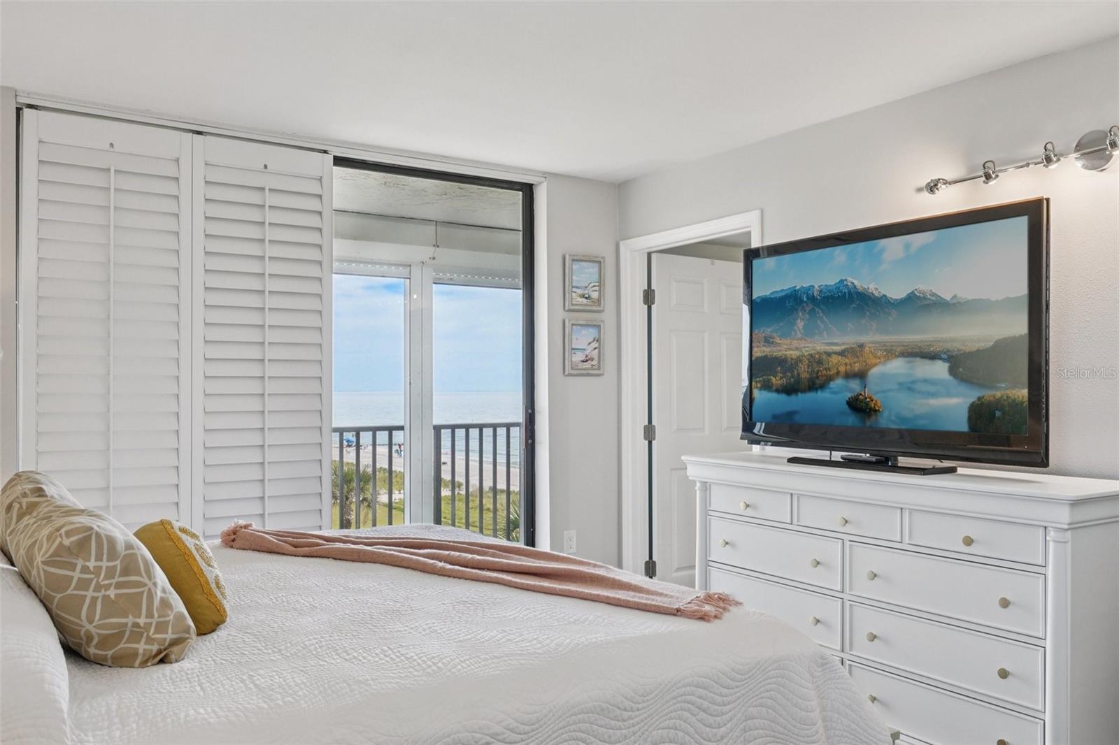 Beach Views from the Spacious Primary Bedroom