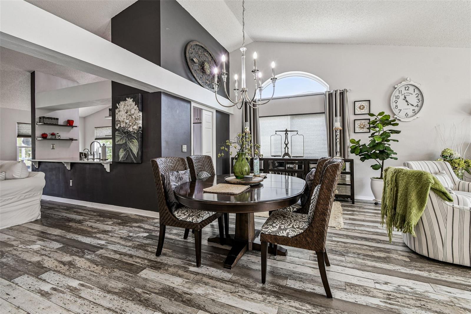 Continuous flooring throughout