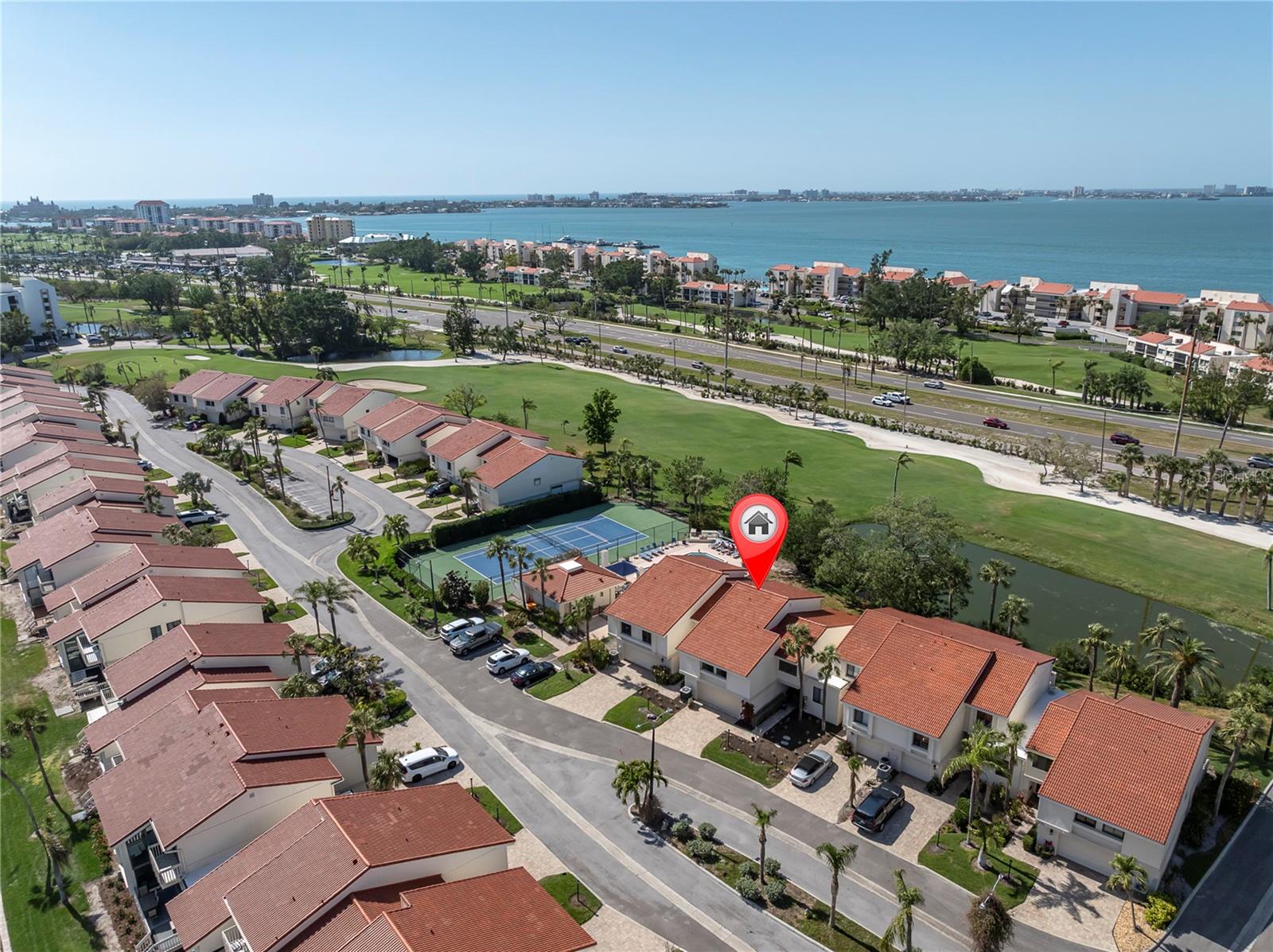 Short golf cart ride to Isla Del Sol Golf Course