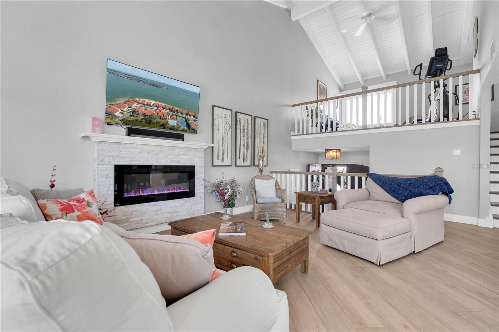 Family room loft overlooking great room