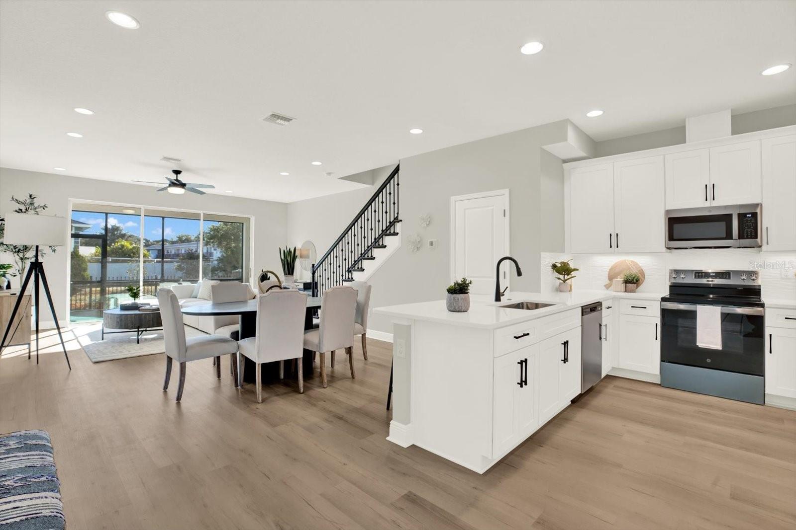 Kitchen and Living Areas