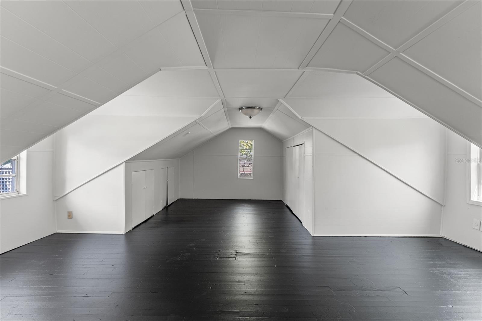 Loft works as bedroom with storage