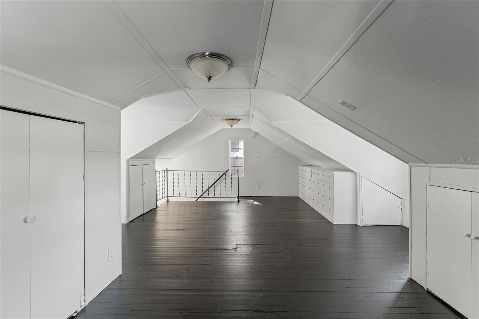 Loft works as bedroom with storage