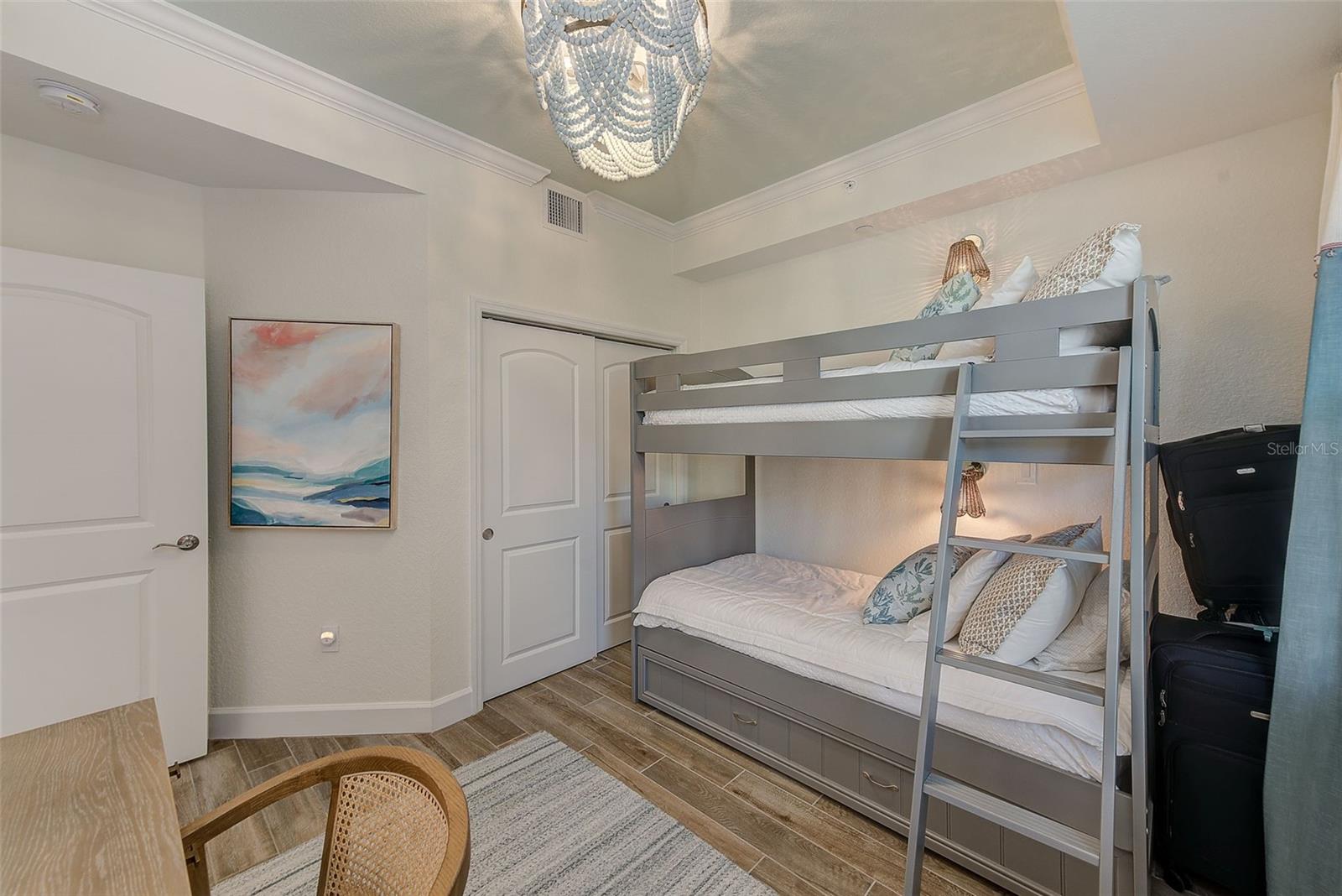 3rd Bedroom/Office also includes beautiful chandelier.