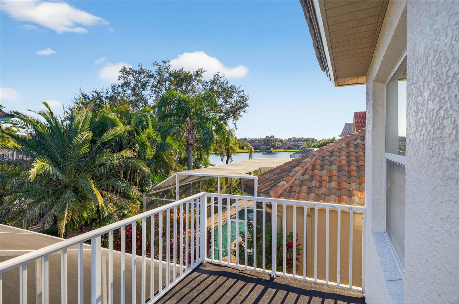 Upstairs Bedroom Balcony with Pool/Pond Views