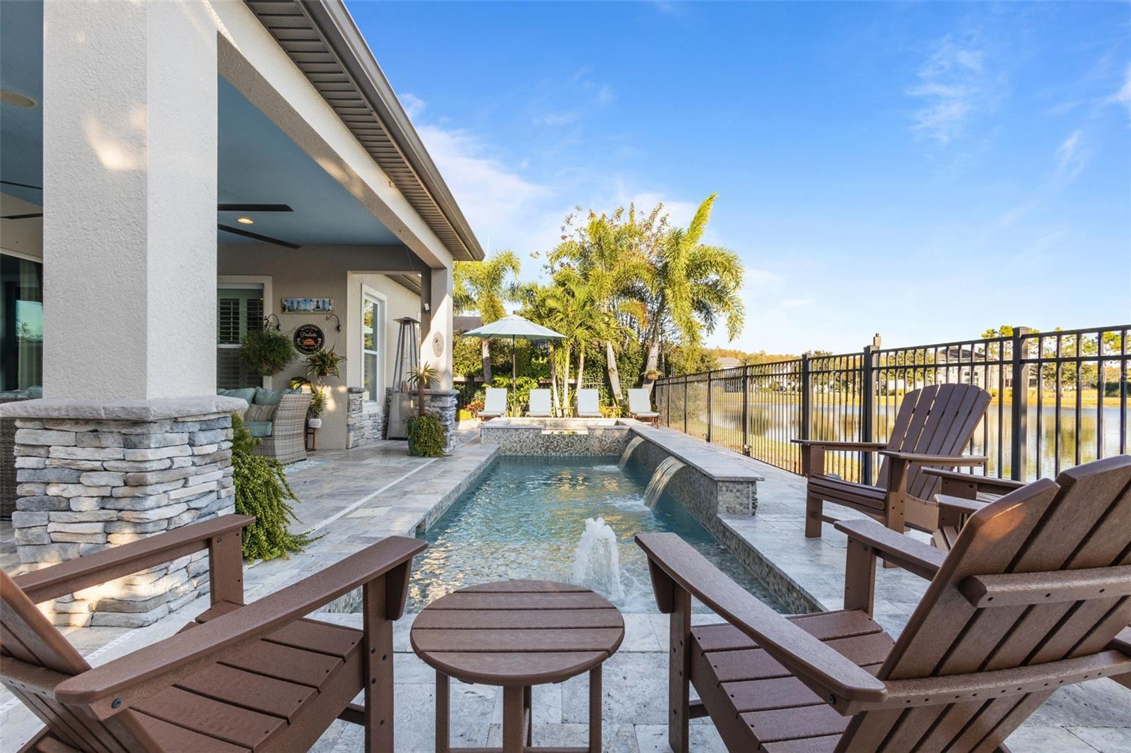 Heated saltwater pool & spa with app-controlled systems