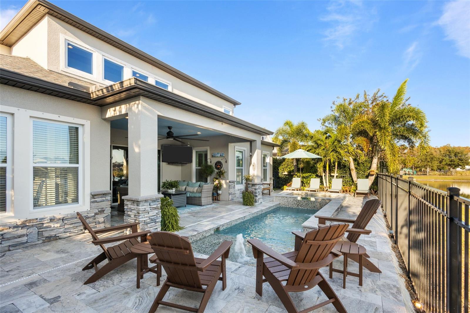 Heated saltwater pool & spa with app-controlled systems