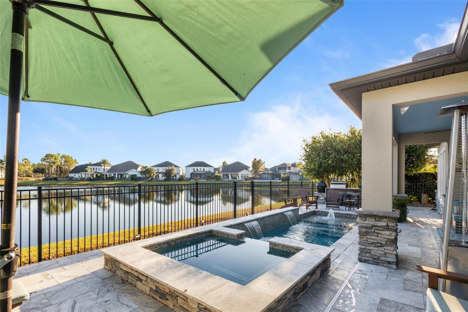 Heated saltwater pool & spa with app-controlled systems