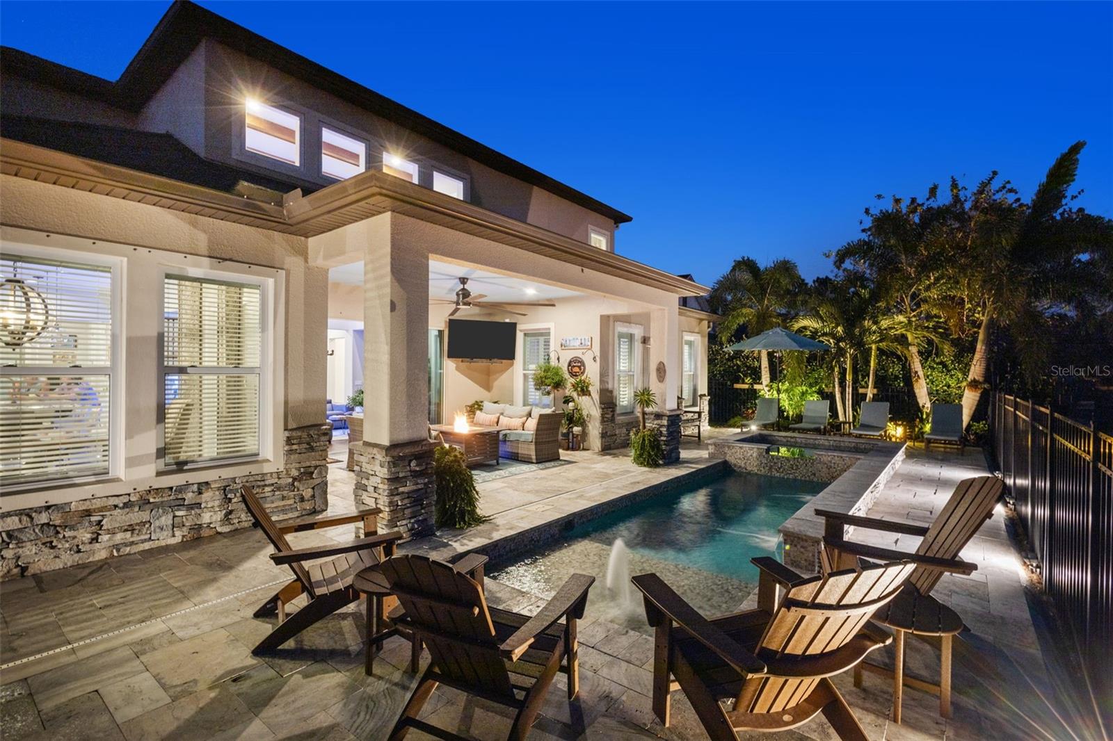 Heated saltwater pool & spa with app-controlled systems