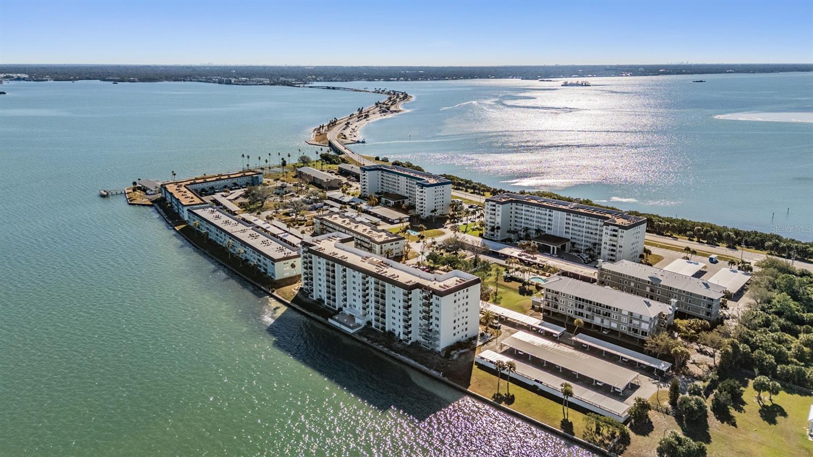 View looking East towards Dunedin Causeway