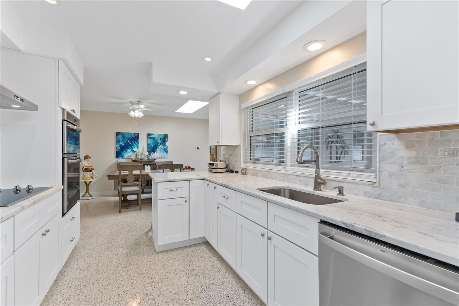 Kitchen with stainless steel appliances