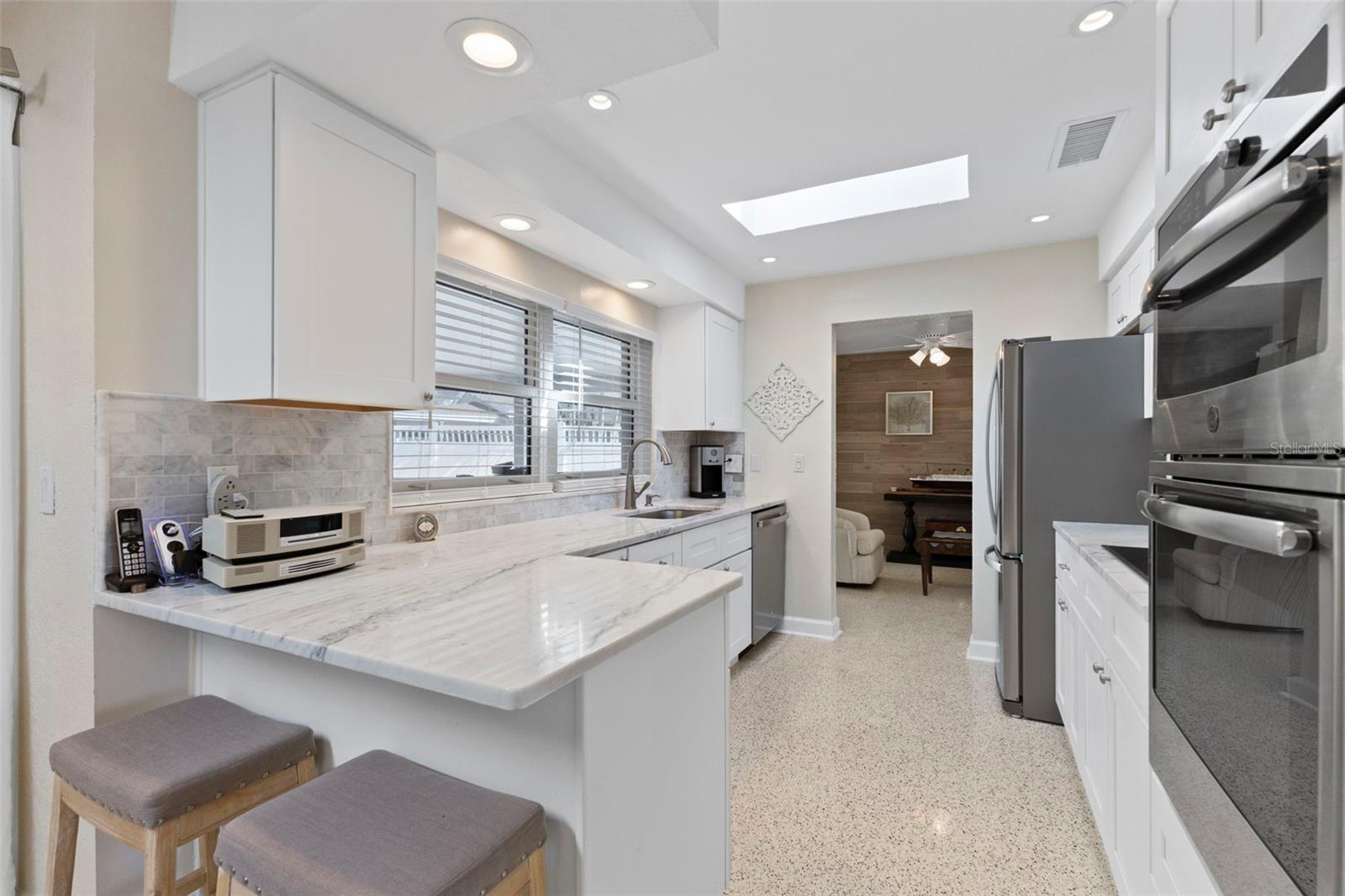 Kitchen with stainless steel appliances