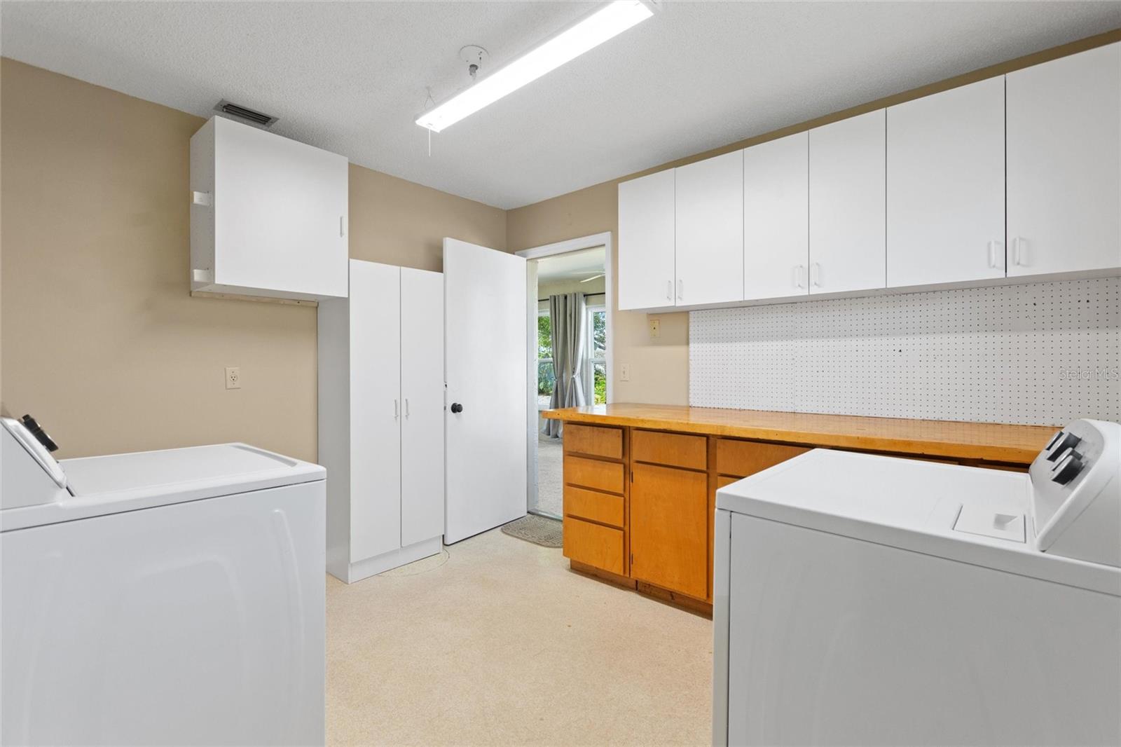 Reverse view of laundry room