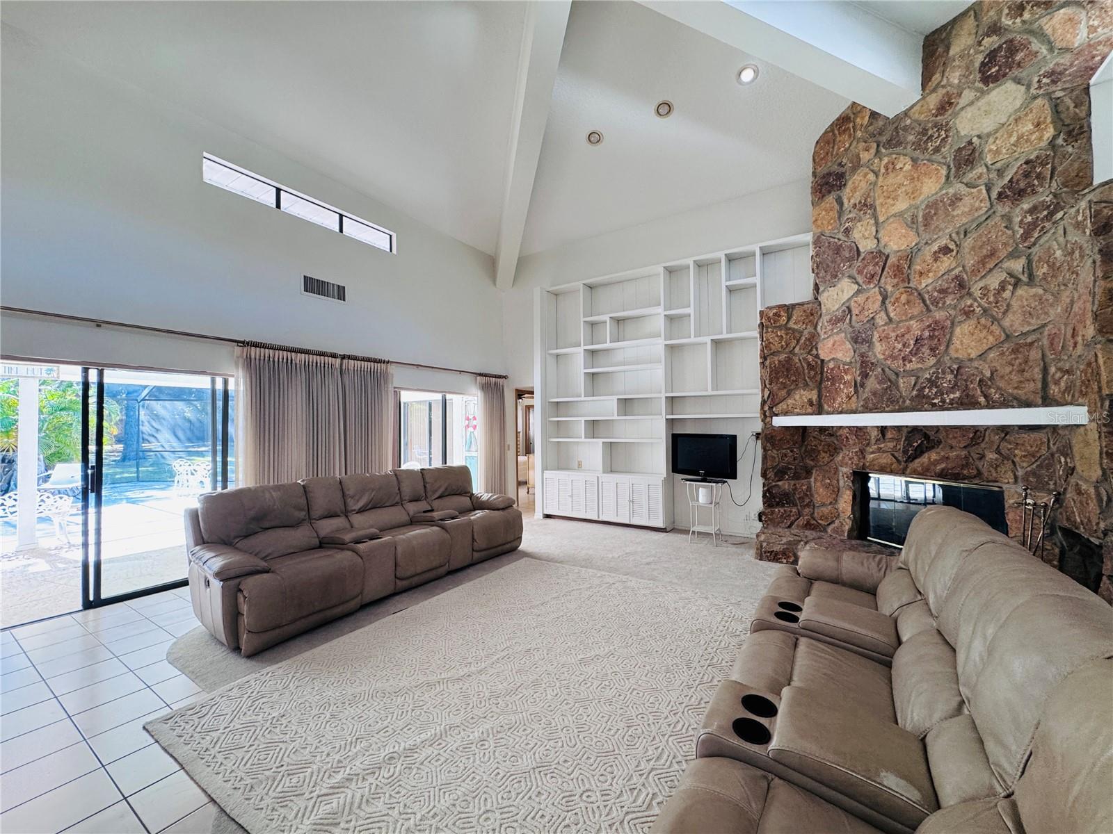 High Ceilings in the Family room.