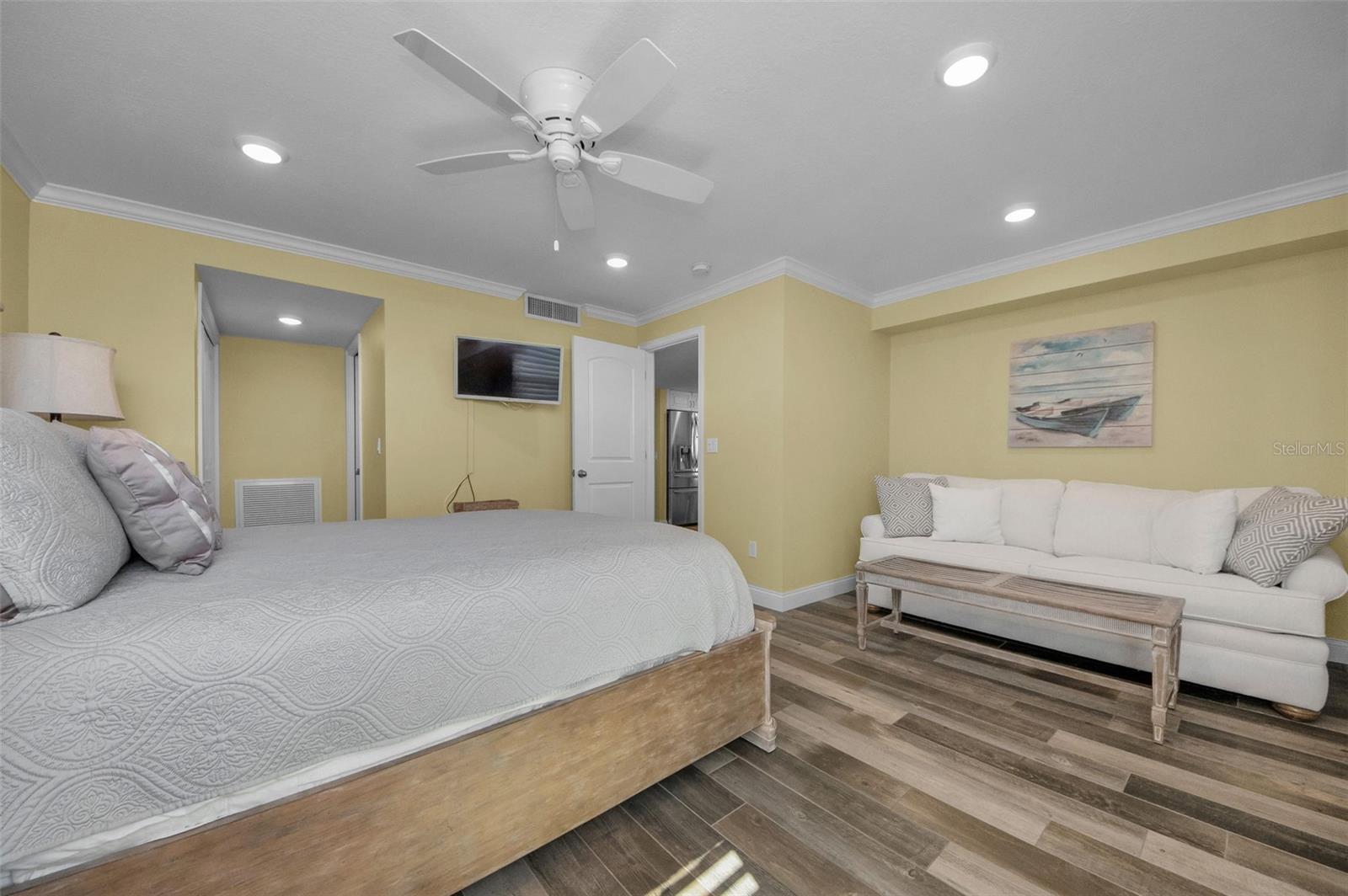 Inviting sitting area in guest bedroom