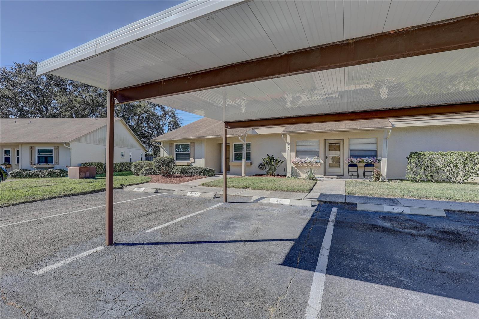 Assigned covered parking right outside your front door