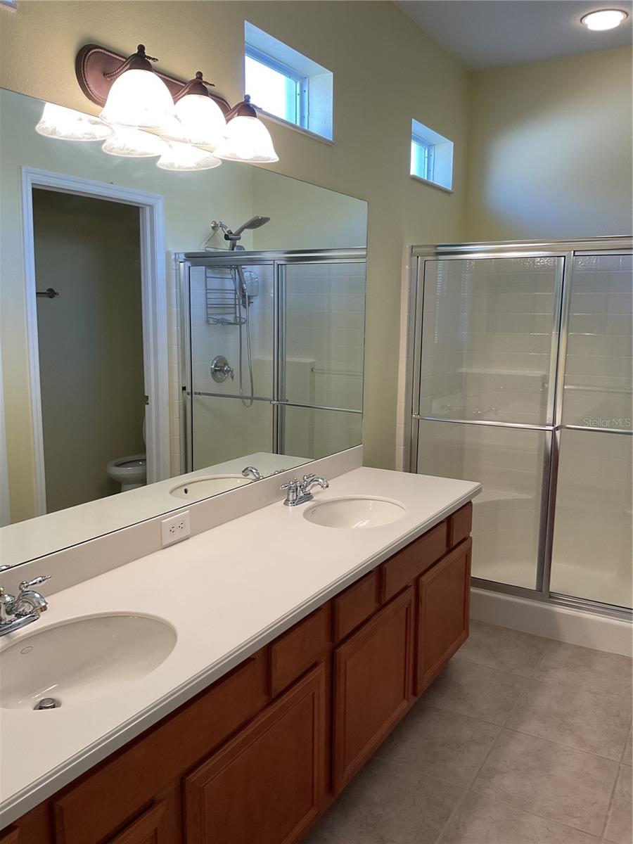MASTER BATH WITH WALK-IN SHOWER AND DOUBLE SINKS
