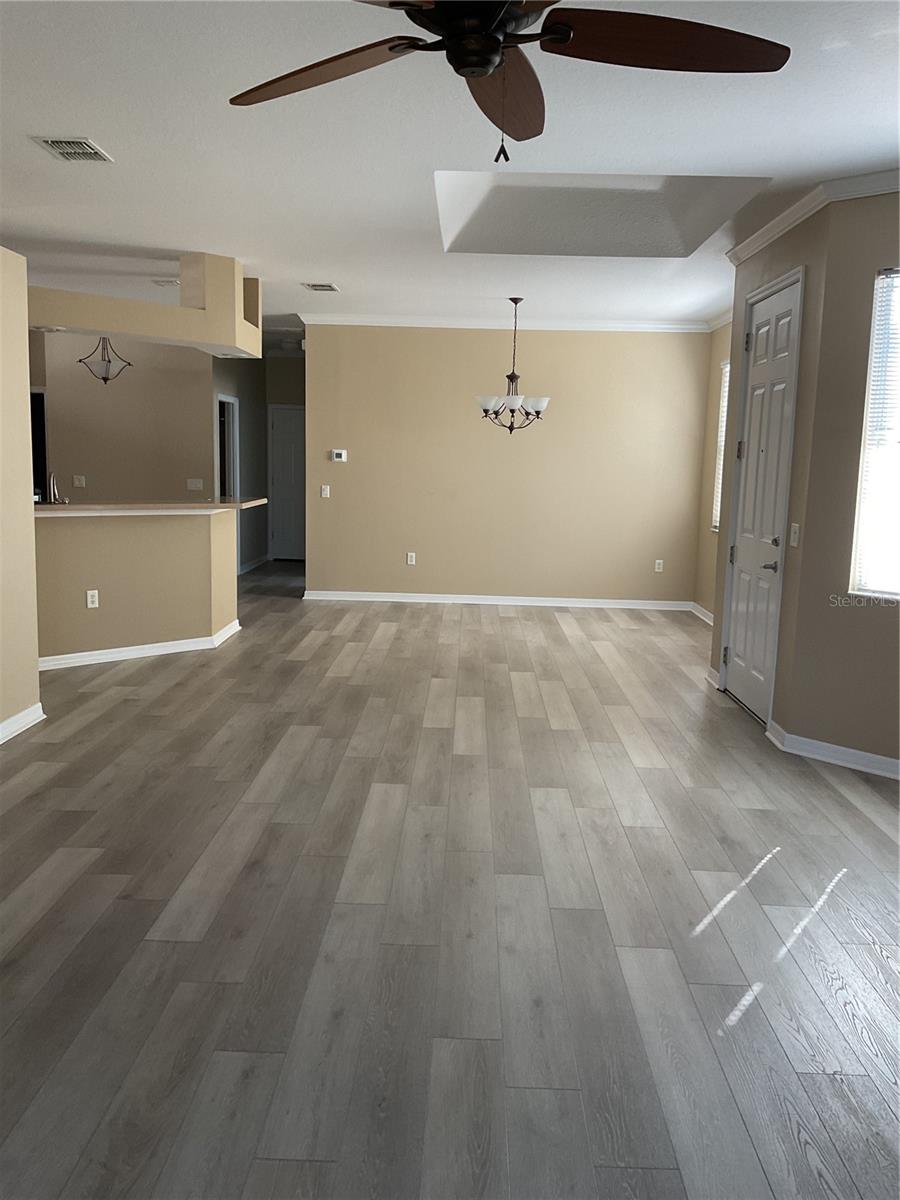 LIVING ROOM VIEW INTO DINING ROOM