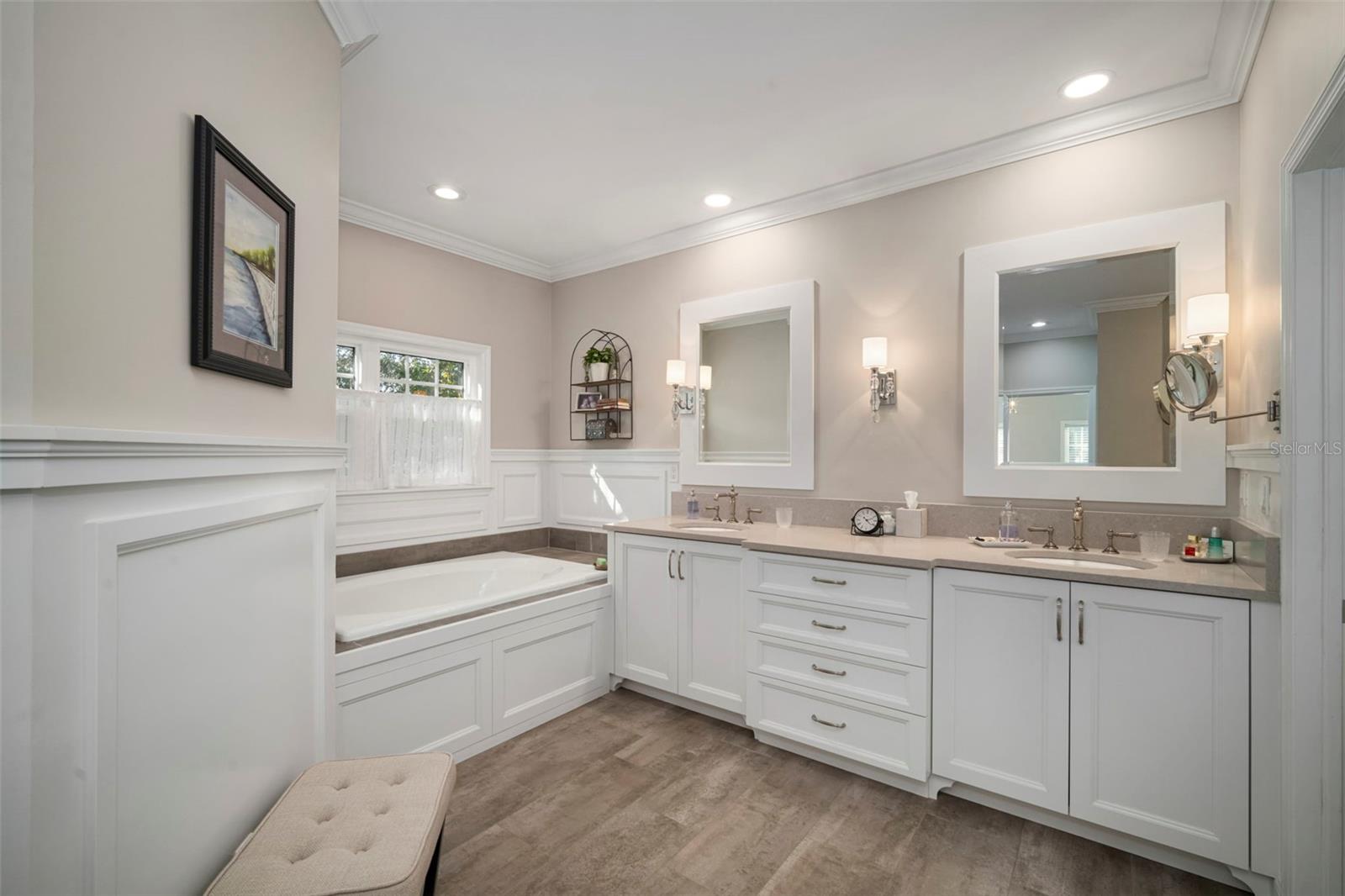 Primary Bath with soaking tub.