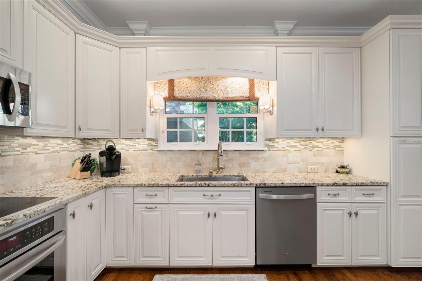 Good countertop space and storage.