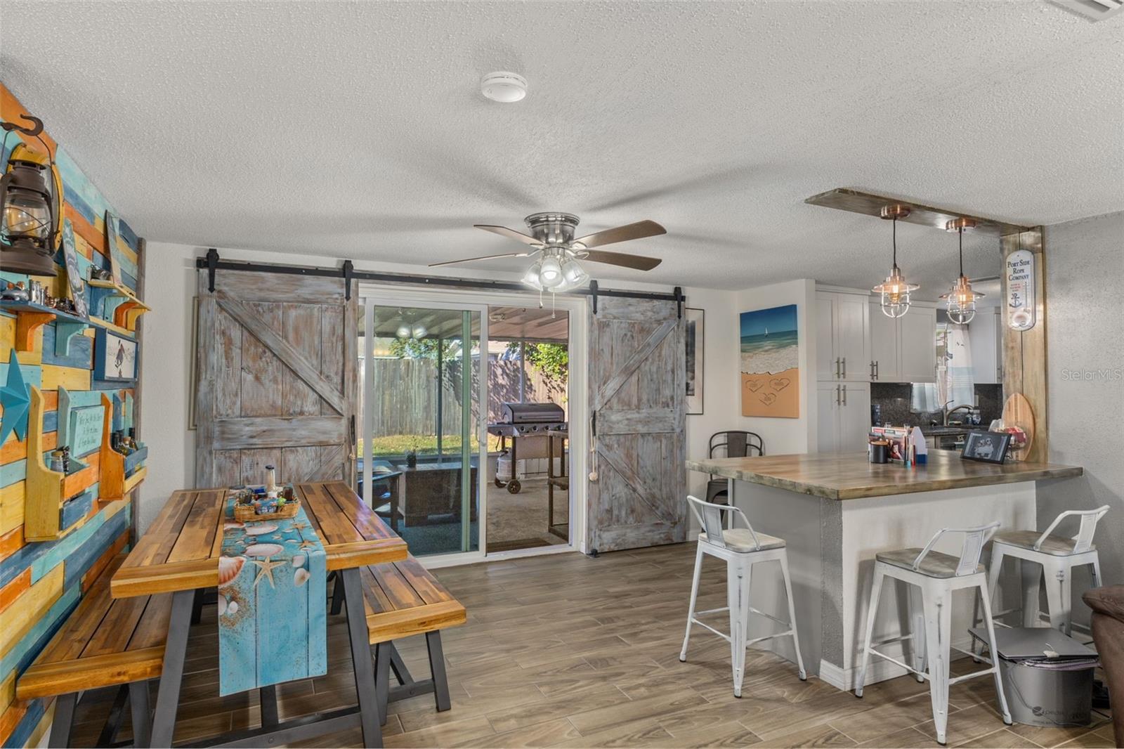 Dining area and breakfast bar.