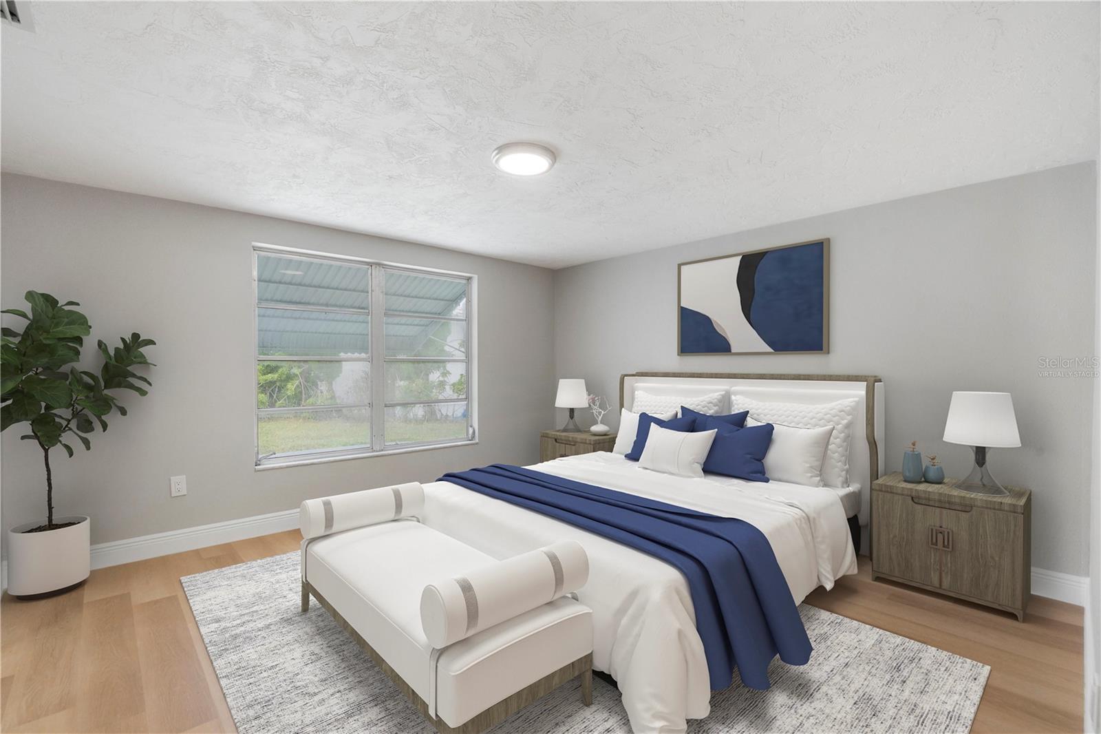Primary BR Virtually staged furnishings