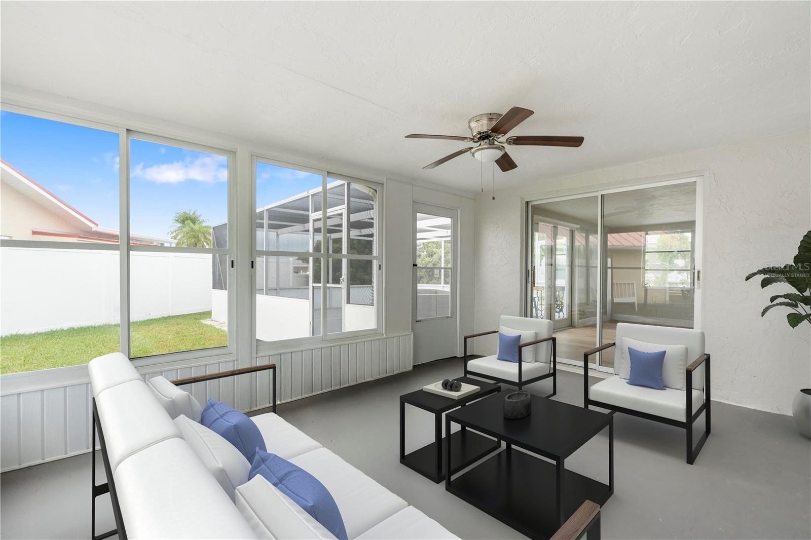 Florida Room with A/C Virtually staged.