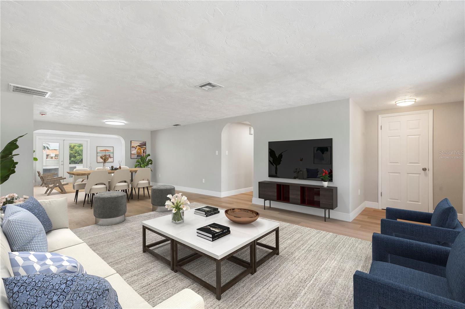 Living Room Virtually staged furnishings