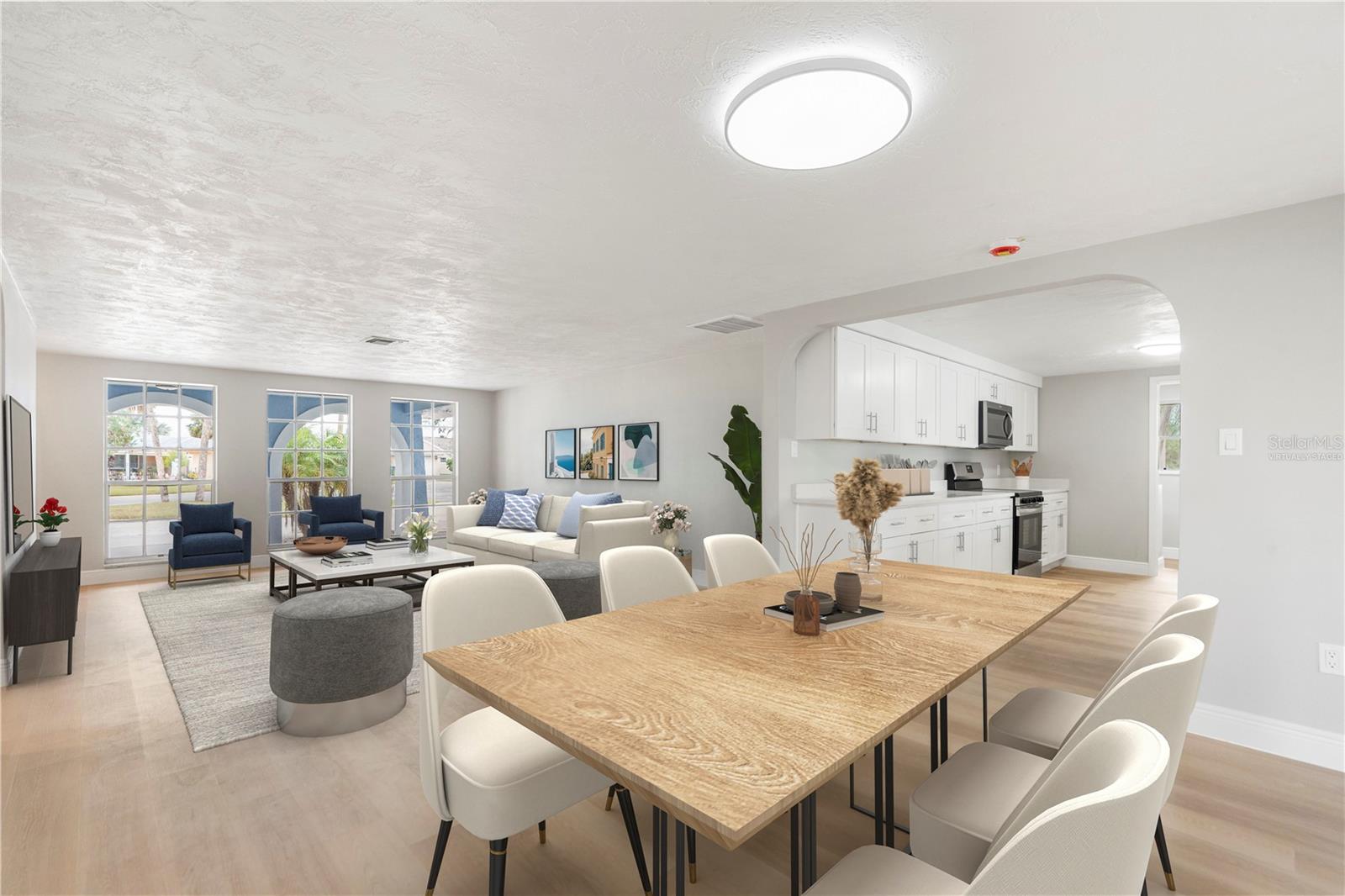 Dining Area Virtually staged furnishings