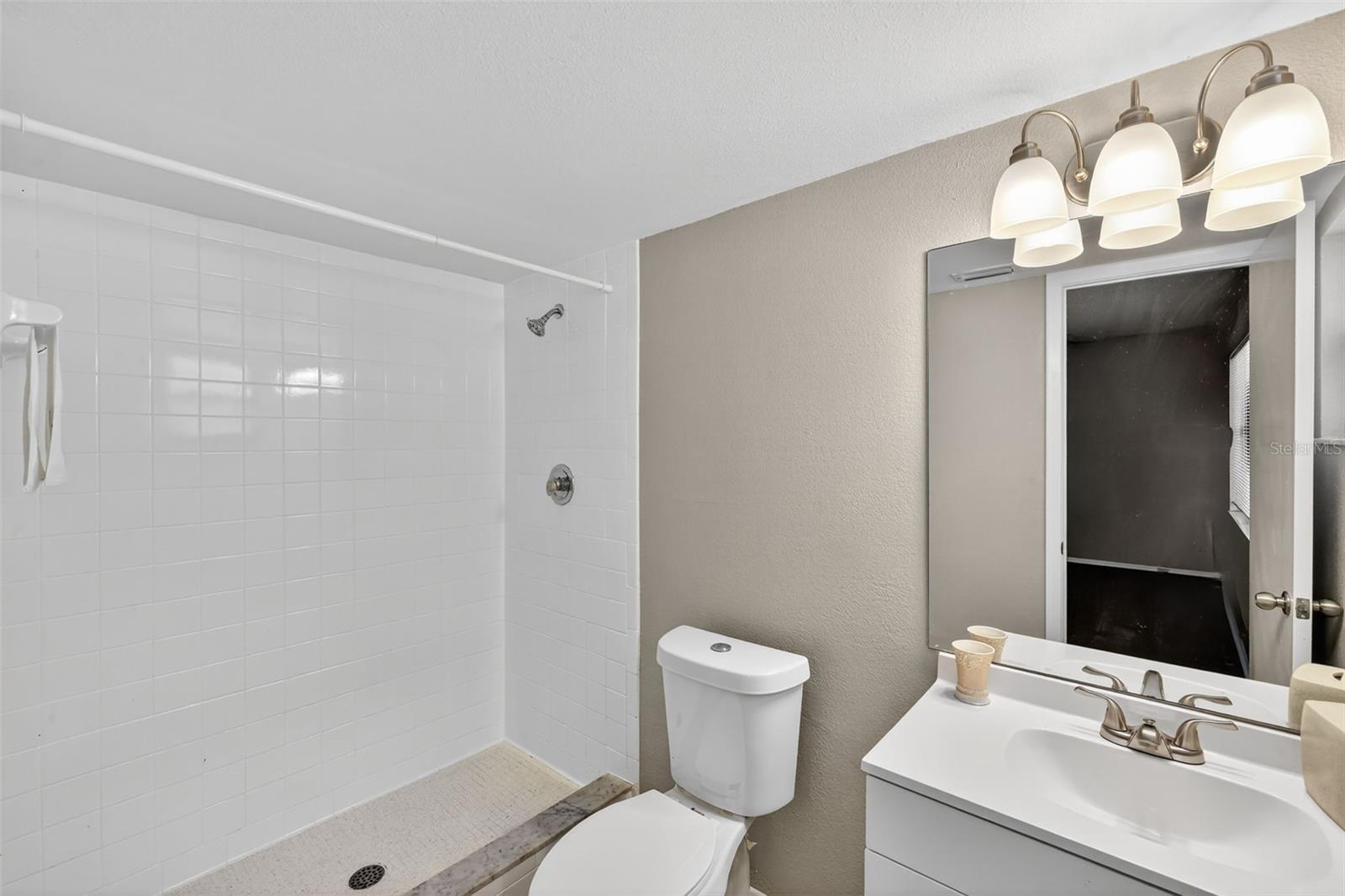 View of master bathroom