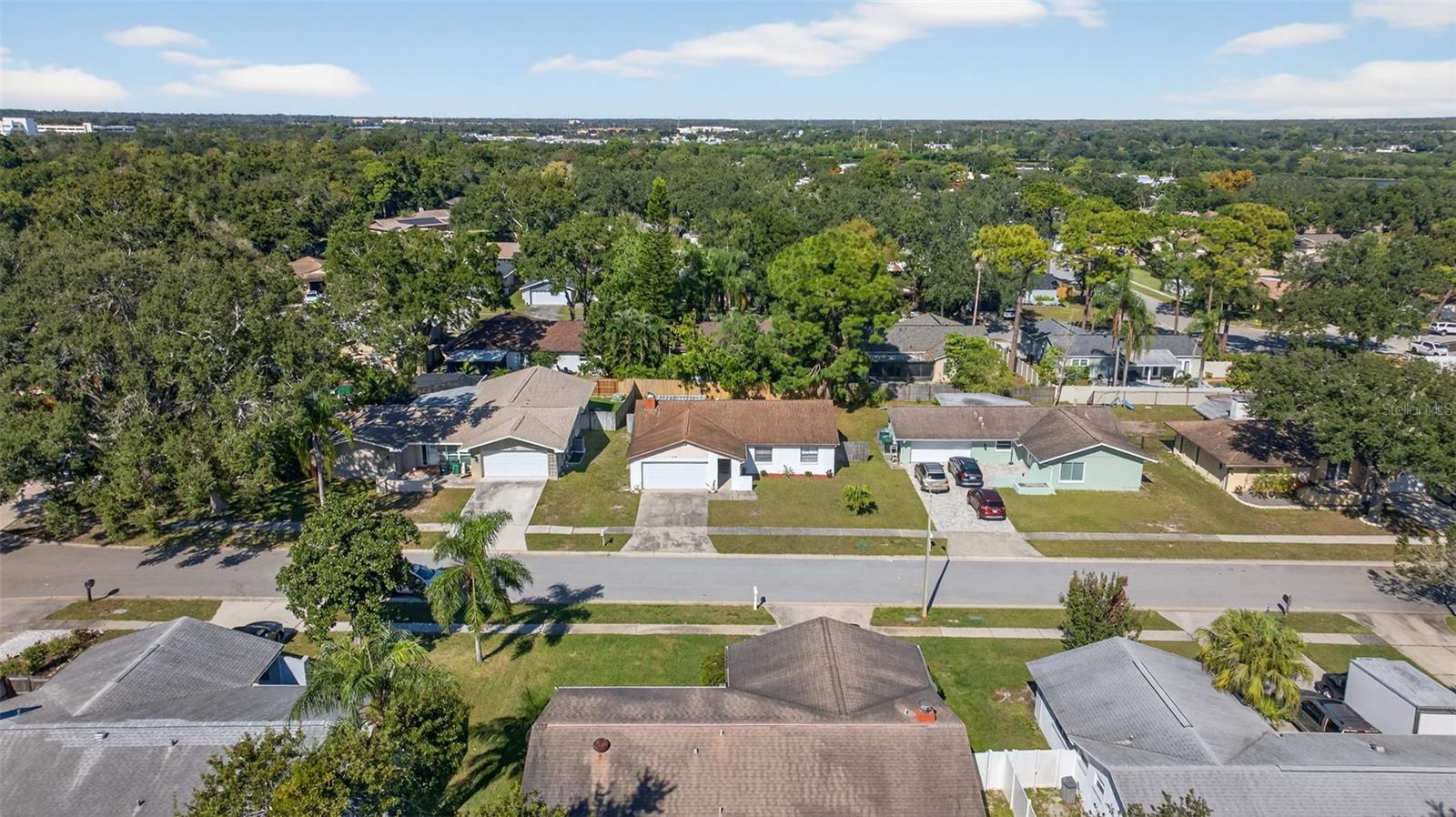 Aerial view of neighborhood