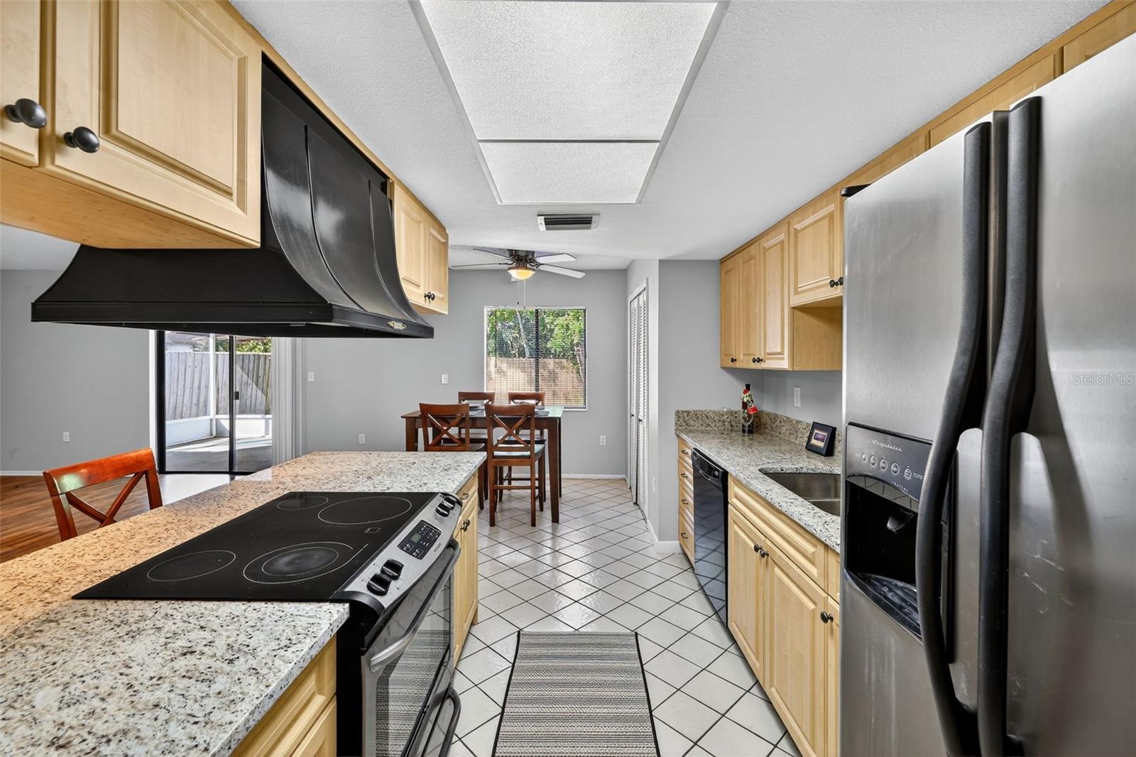 View of kitchen and dining area