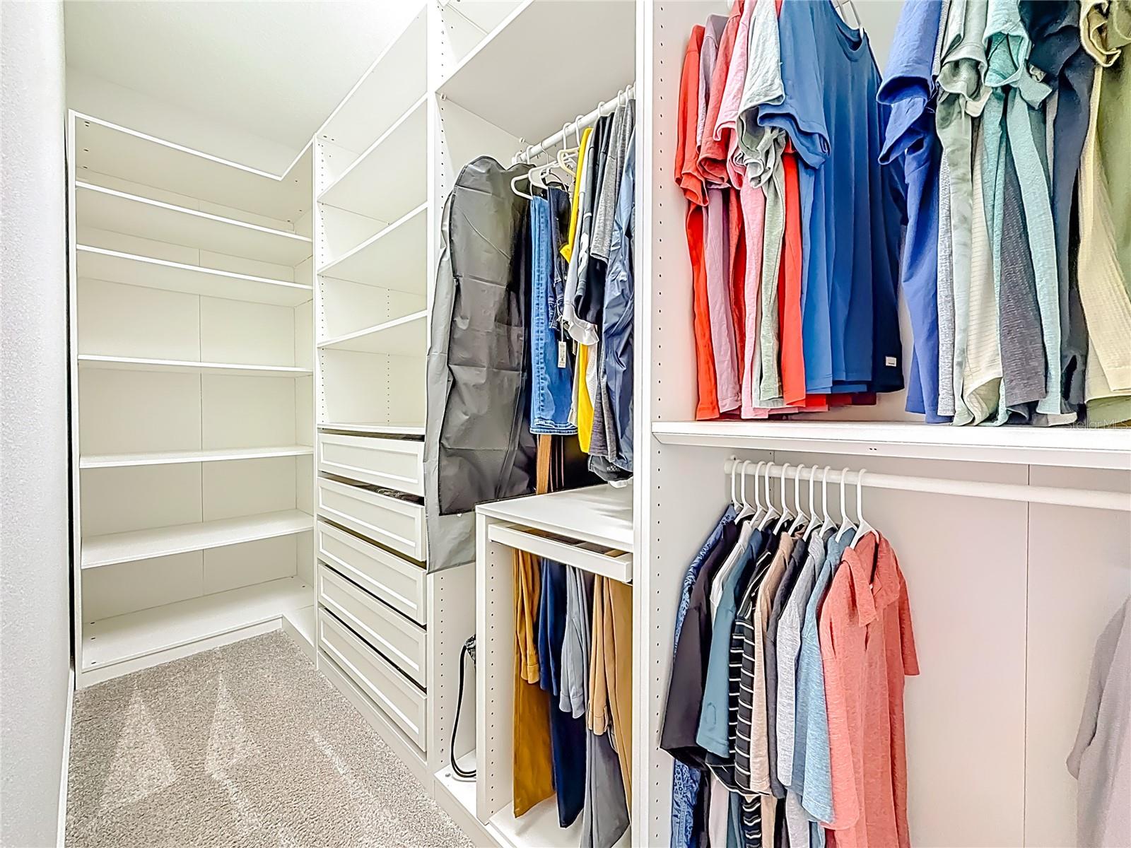 Walk-in Closet 1 - HIS with pull out drawers and pants hangers