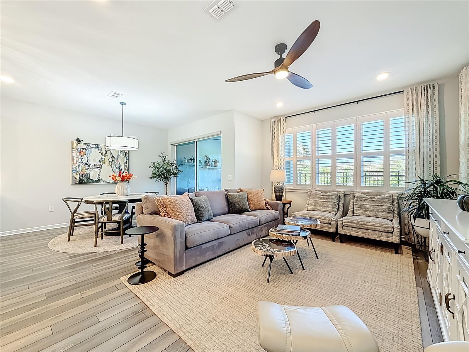 Living Room - Dining Room - Outdoor Living Space