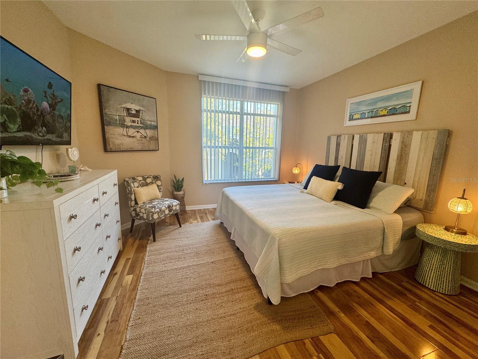 Bedroom sold fully furnished including a 50" smart TV.