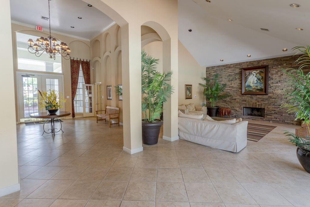 Clubhouse with kitchen, bathrooms and meeting area.