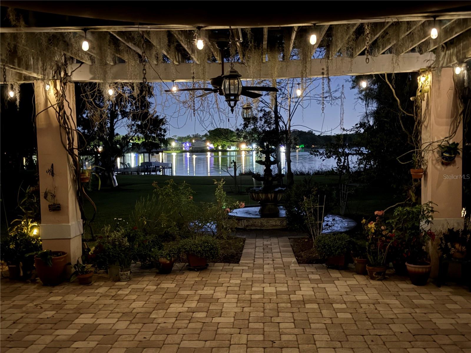 Good night View of the lake at night.